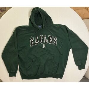 Y2K Eastern Michigan University Eagles Hoodie Embroidered Logo Spellout 2XL